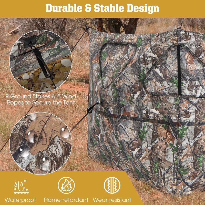 2-Panel Hunting Ground Blind Pop Up Fence with 3 Shoot Through Ports by DirectDeals