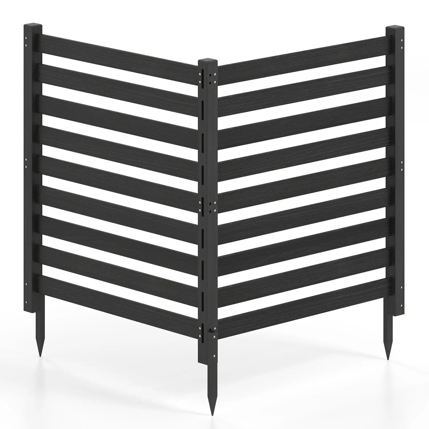 2-Panel Wooden Outdoor Privacy Fence with Ground Stakes by DirectDeals