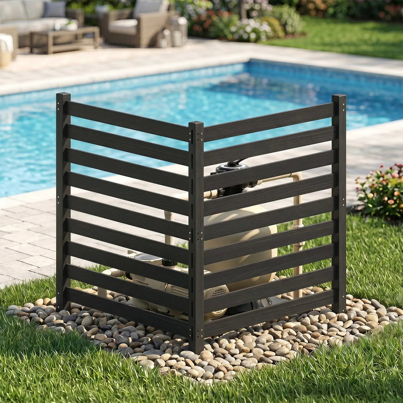 2-Panel Wooden Outdoor Privacy Fence with Ground Stakes by DirectDeals