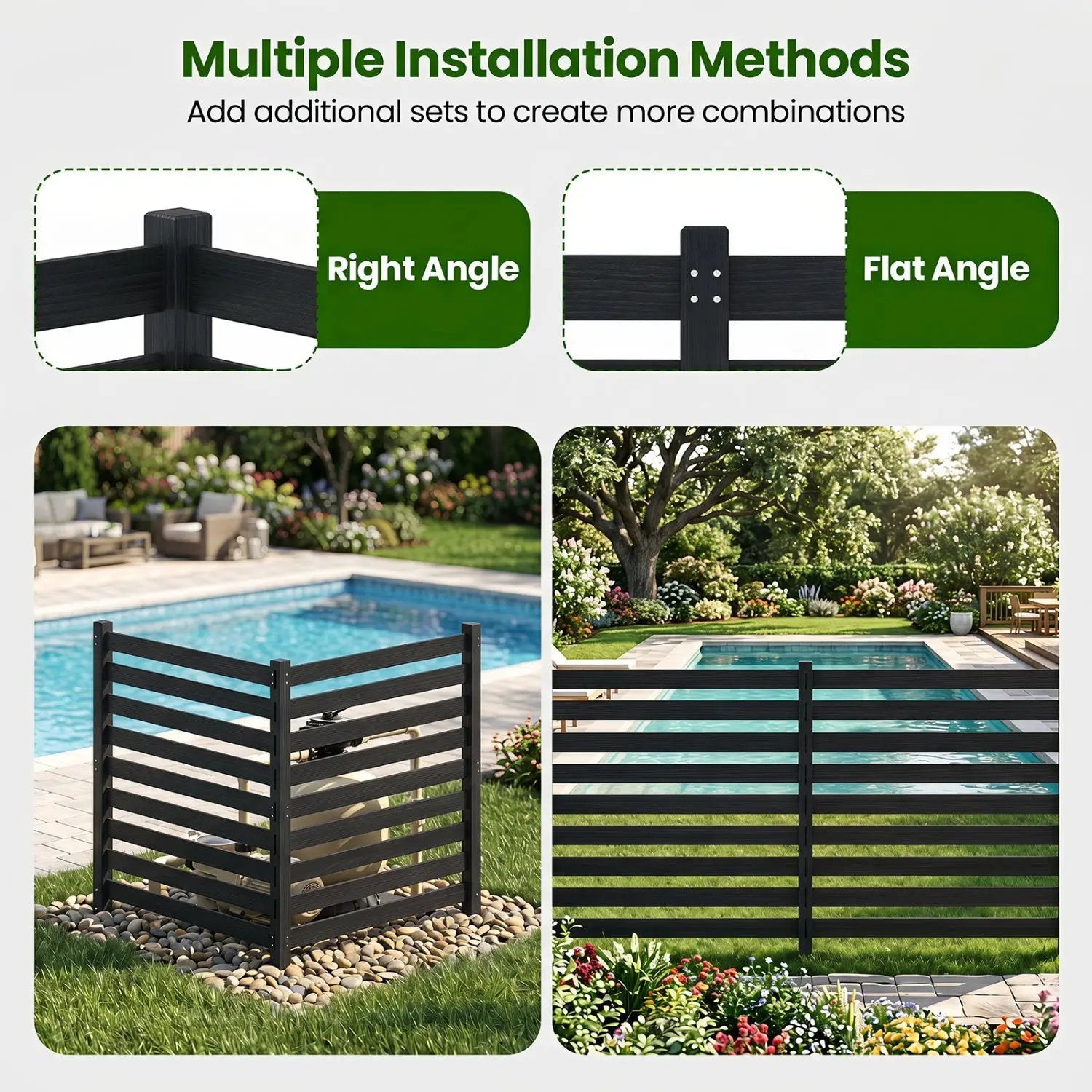 2-Panel Wooden Outdoor Privacy Fence with Ground Stakes by DirectDeals