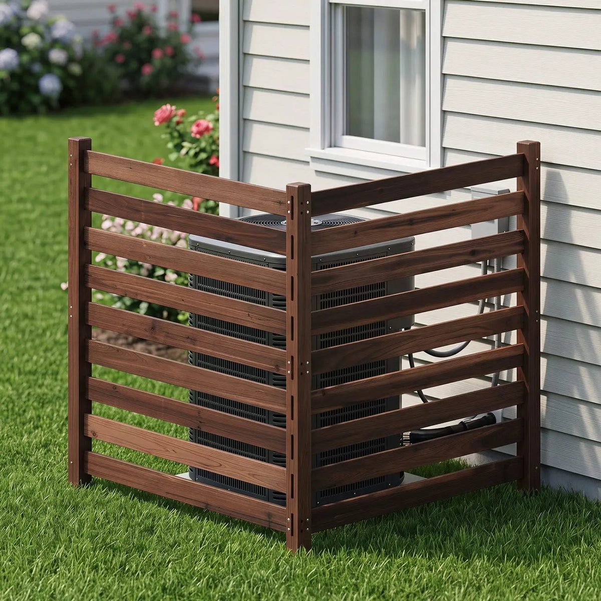 2-Panel Wooden Outdoor Privacy Fence with Ground Stakes by DirectDeals