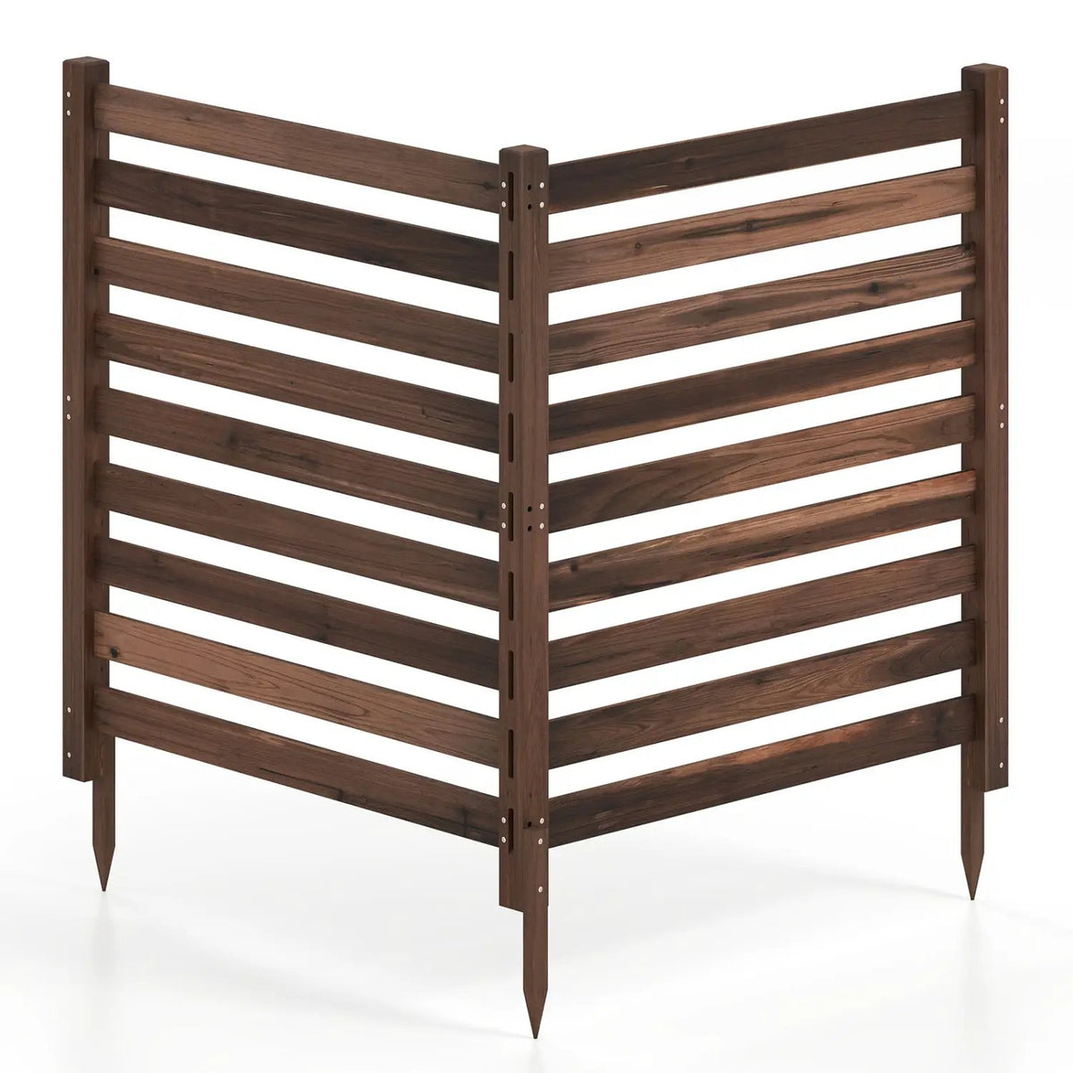 2-Panel Wooden Outdoor Privacy Fence with Ground Stakes by DirectDeals