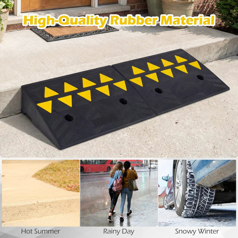 2 Pcs Driveway Threshold Ramps with 5/6 Inch Rise for Medium Trucks by DirectDeals