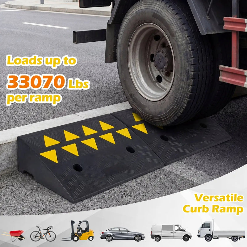 2 Pcs Driveway Threshold Ramps with 5/6 Inch Rise for Medium Trucks by DirectDeals