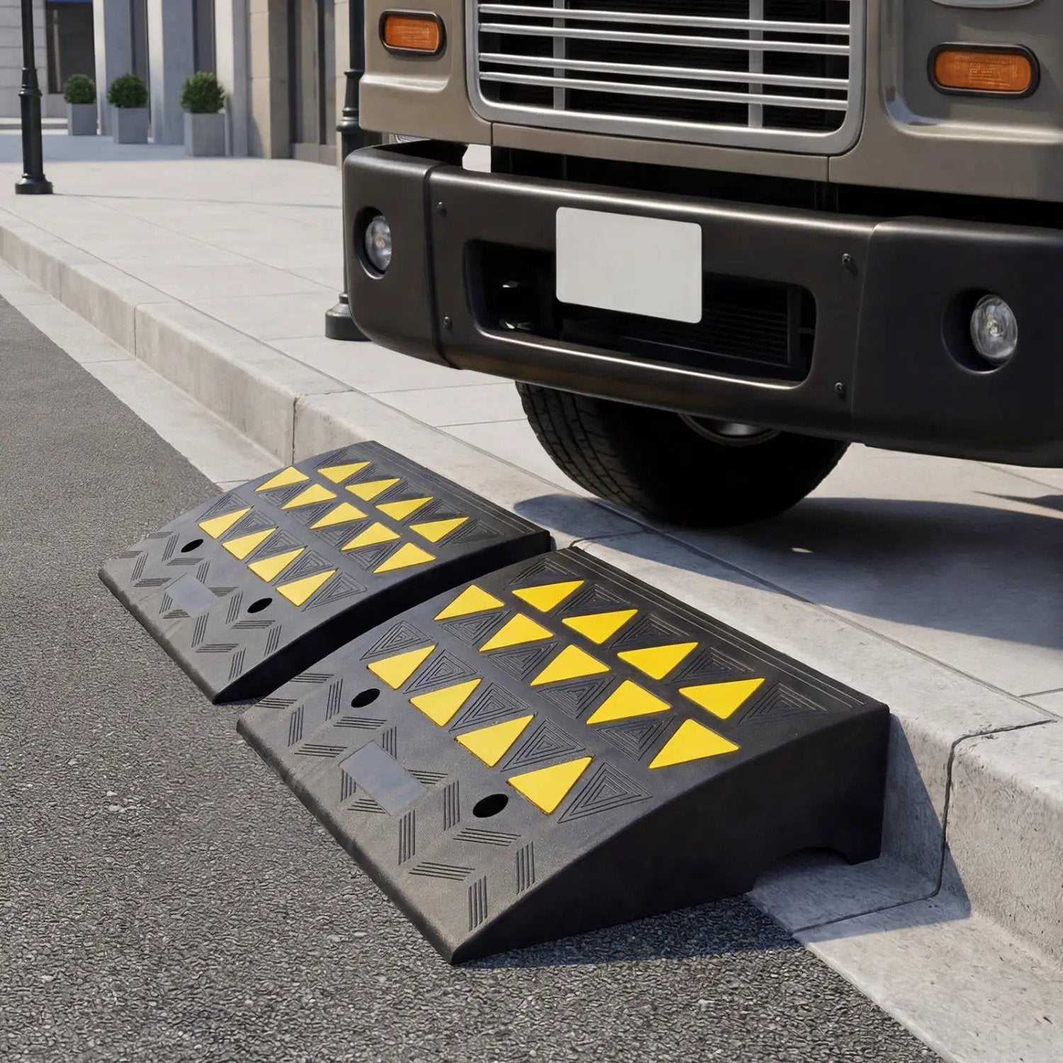 2 Pcs Driveway Threshold Ramps with 5/6 Inch Rise for Medium Trucks by DirectDeals
