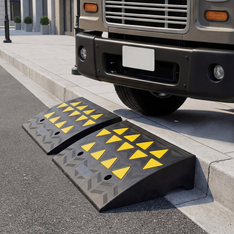 2 Pcs Driveway Threshold Ramps with 5/6 Inch Rise for Medium Trucks by DirectDeals