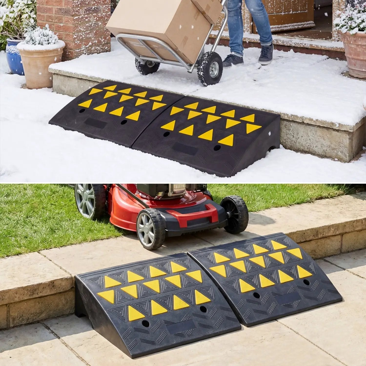 2 Pcs Driveway Threshold Ramps with 5/6 Inch Rise for Medium Trucks by DirectDeals