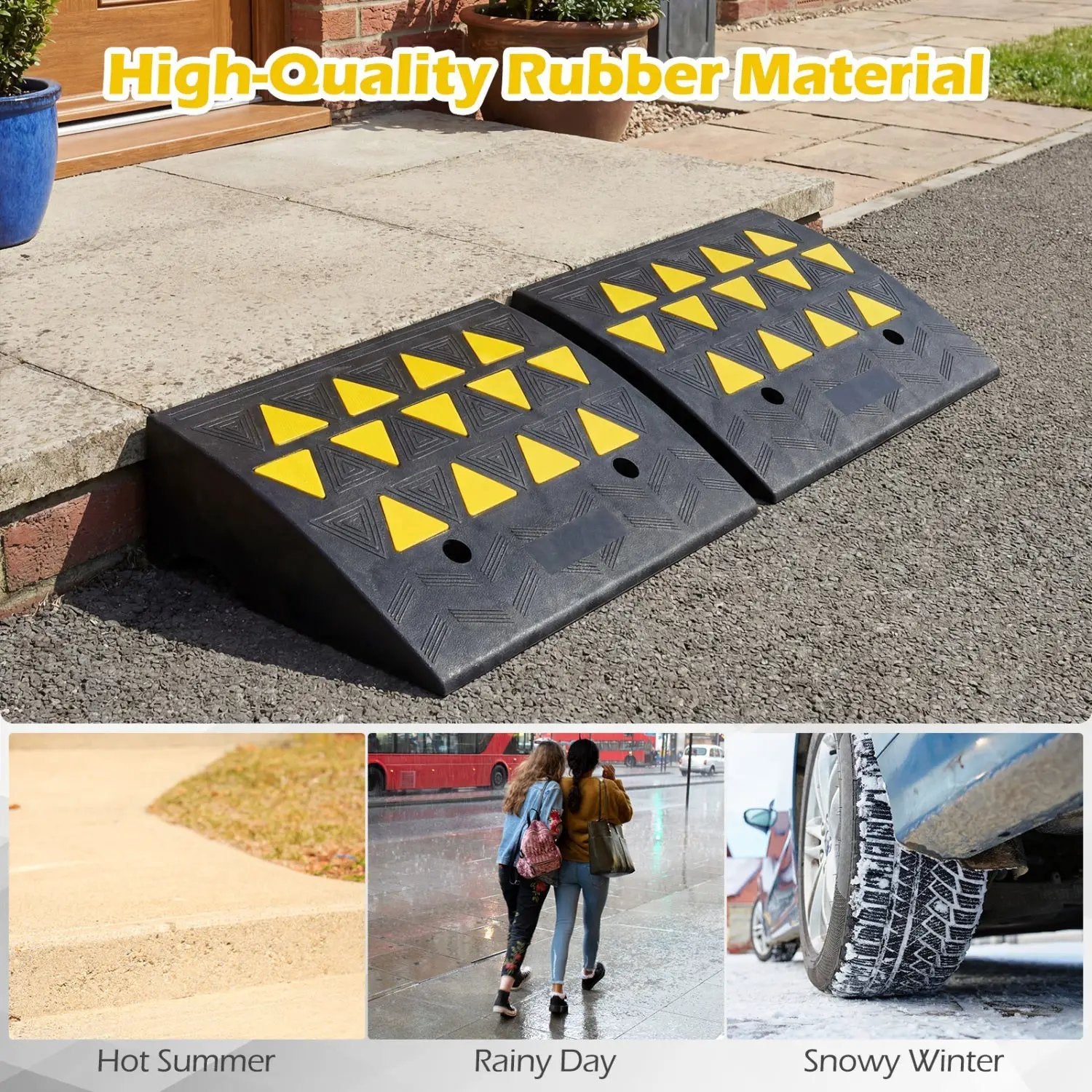 2 Pcs Driveway Threshold Ramps with 5/6 Inch Rise for Medium Trucks by DirectDeals
