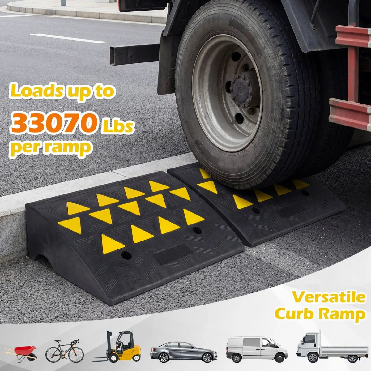 2 Pcs Driveway Threshold Ramps with 5/6 Inch Rise for Medium Trucks, photo 7 of 16