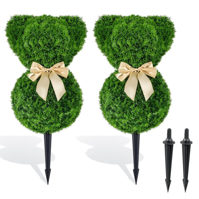 2 Pieces Teddy Bear Topiary Trees Sun by DirectDeals