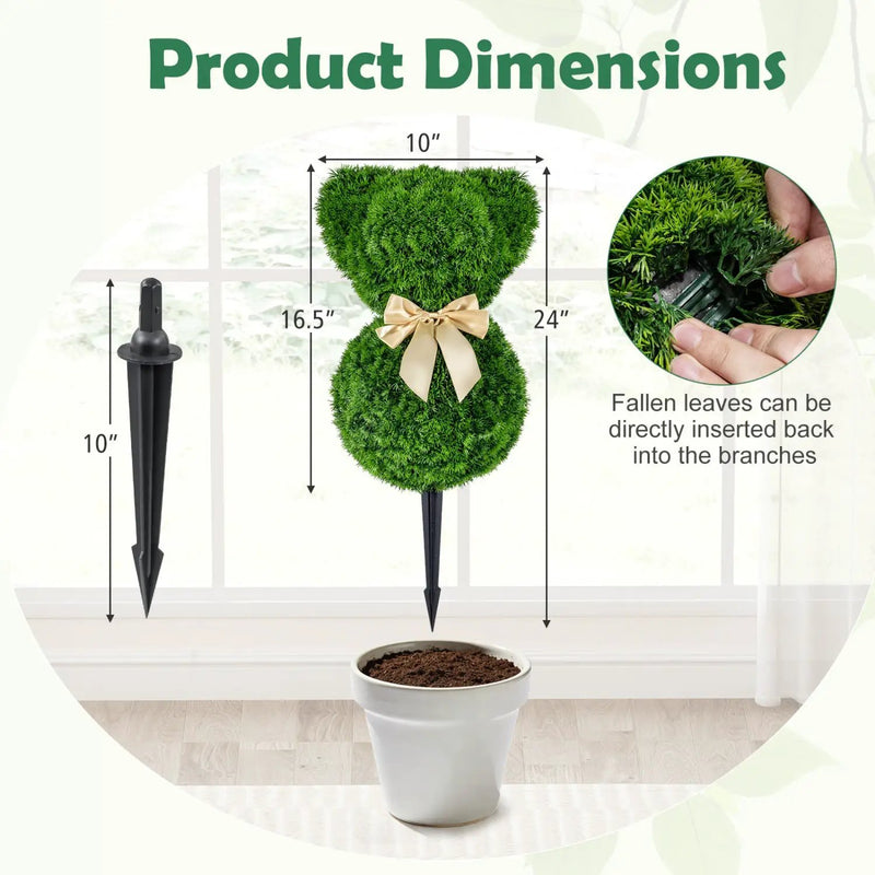2 Pieces Teddy Bear Topiary Trees Sun by DirectDeals