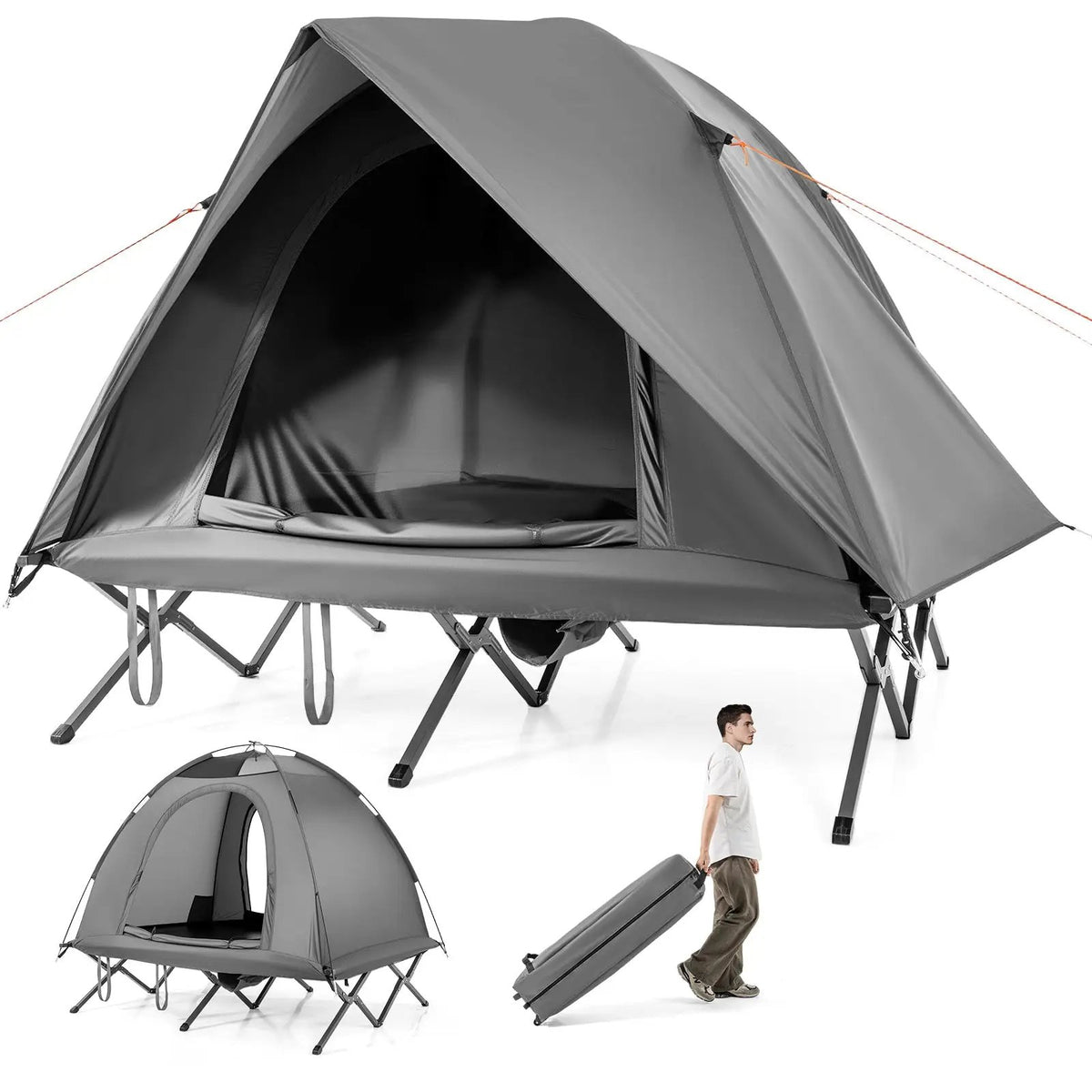 2-Person Camping Cot Tent Foldable Off-Ground Camping Combo for Adults, photo 6 of 16