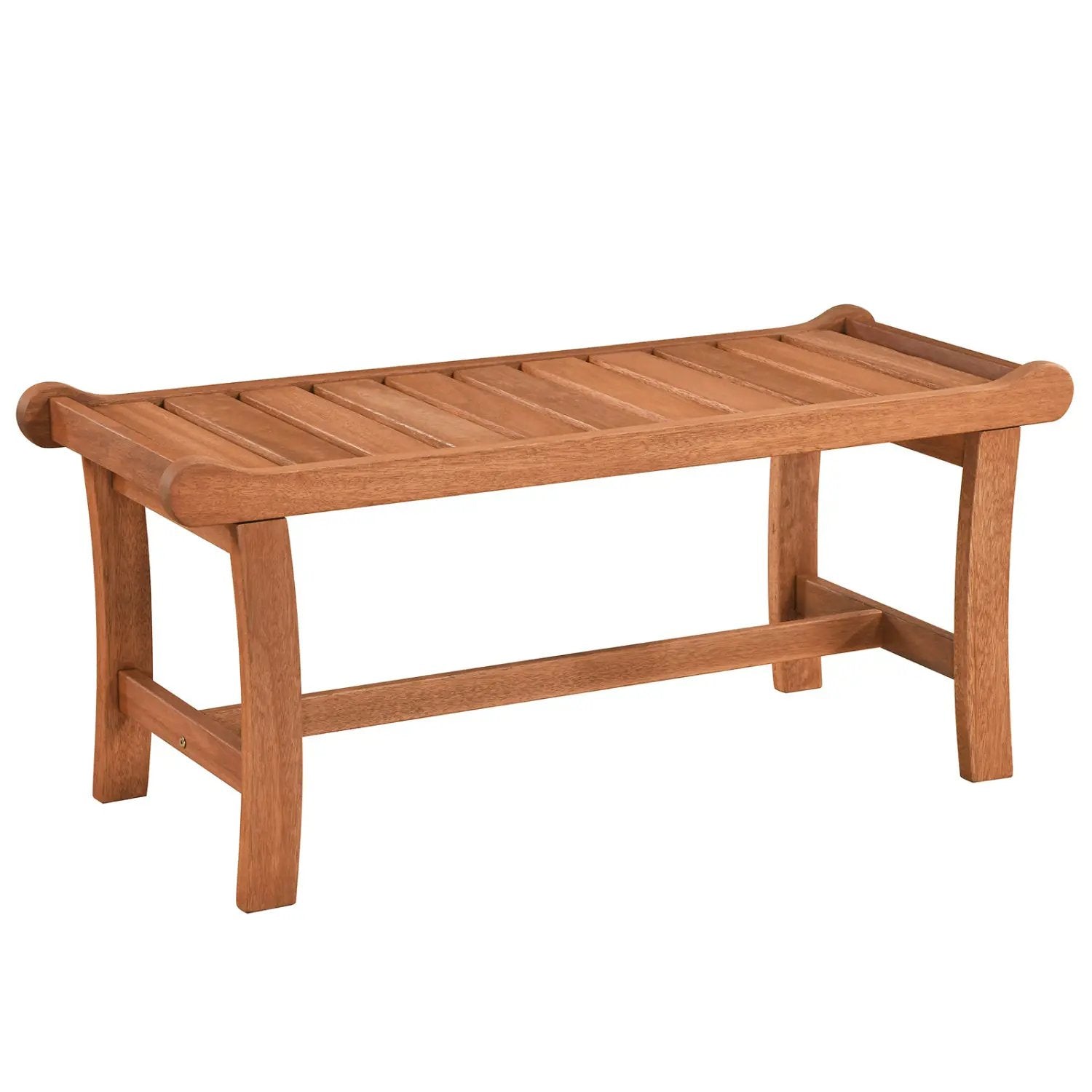 2-Person Outdoor Wood Bench with Slatted Seat - Set of 2 by DirectDeals