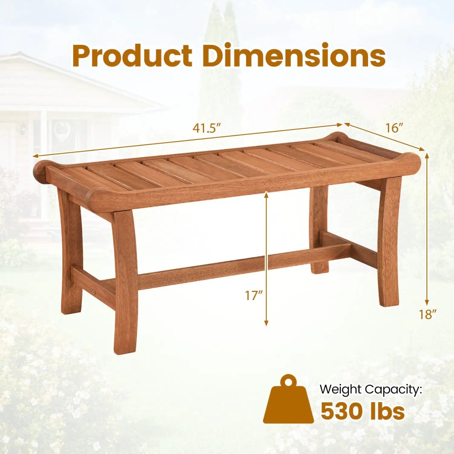2-Person Outdoor Wood Bench with Slatted Seat - Set of 2 by DirectDeals