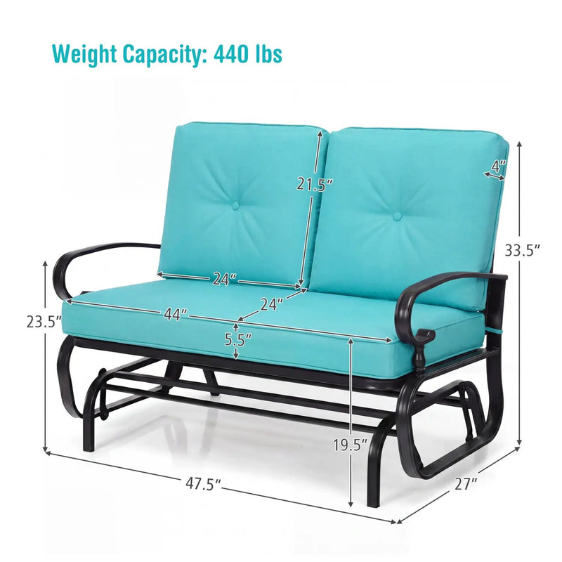 2-Seat Outdoor Swing Glider Chair with Cushions by DirectDeals
