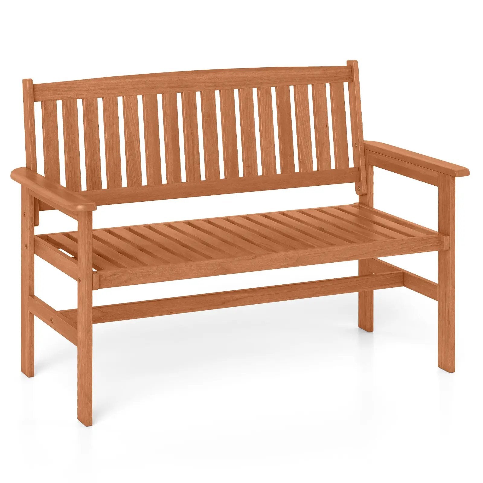 2-Person Patio Loveseat with Slatted Backrest and Comfortable Armrests by DirectDeals