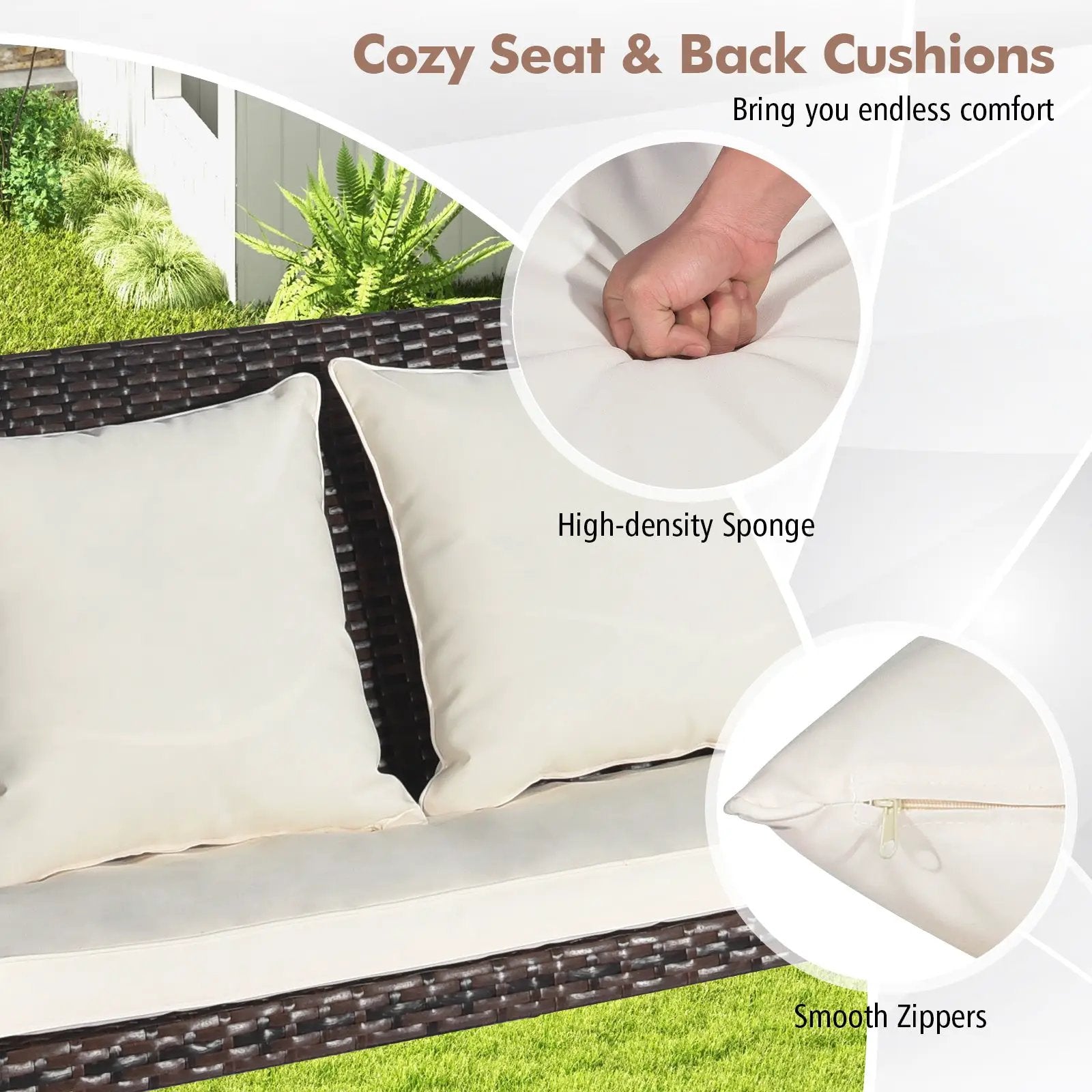 2-Person Patio Rattan Porch Swing by DirectDeals