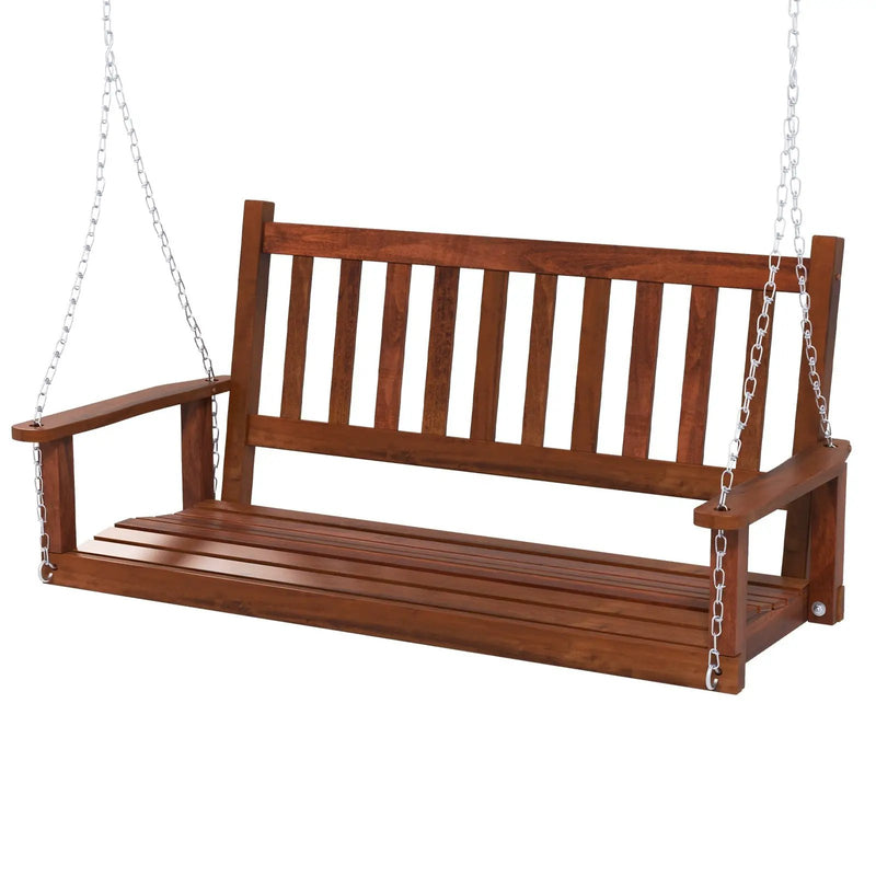 2-Person Wooden Outdoor Porch Swing with 500 lbs Weight Capacity by DirectDeals