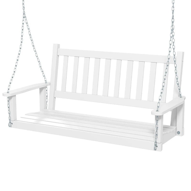 2-Person Wooden Outdoor Porch Swing with 500 lbs Weight Capacity by DirectDeals