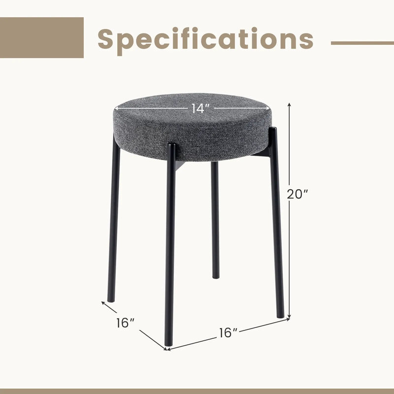Bar Stools Set of 4 Upholstered Kitchen Stools with Foot Pads by DirectDeals
