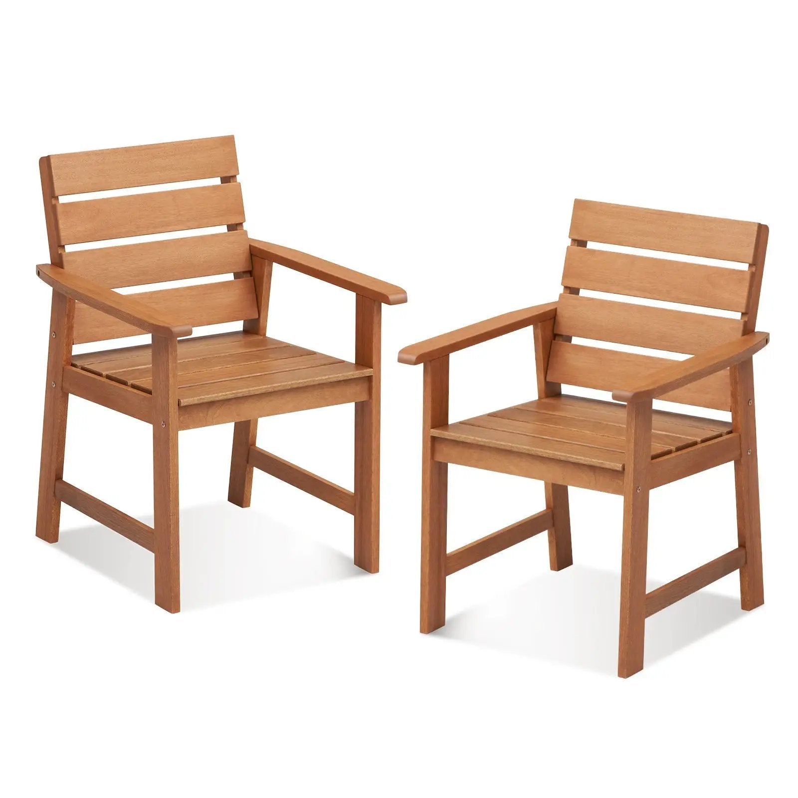 2 Piece Patio Hardwood Chair with Slatted Seat and Inclined Backrest by DirectDeals