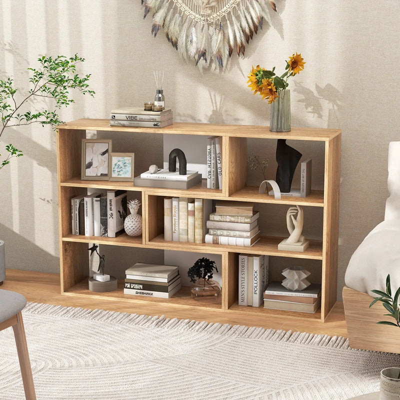 2-Piece Separable Bookshelf Floor Standing Corner Display Storage by DirectDeals