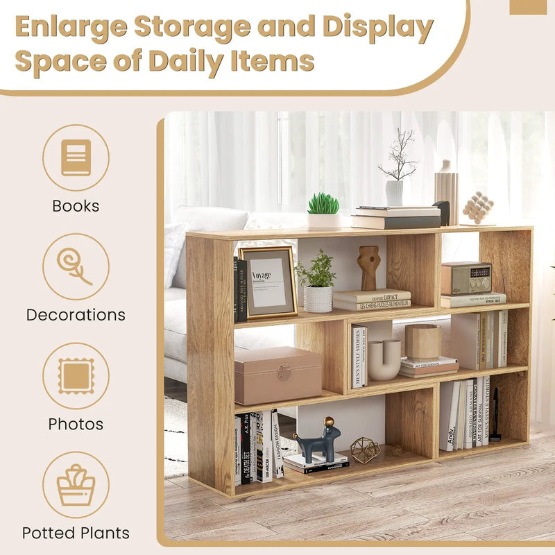 2-Piece Separable Bookshelf Floor Standing Corner Display Storage by DirectDeals