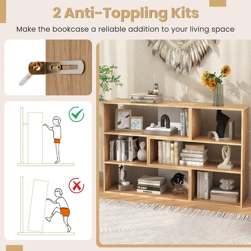 2-Piece Separable Bookshelf Floor Standing Corner Display Storage by DirectDeals