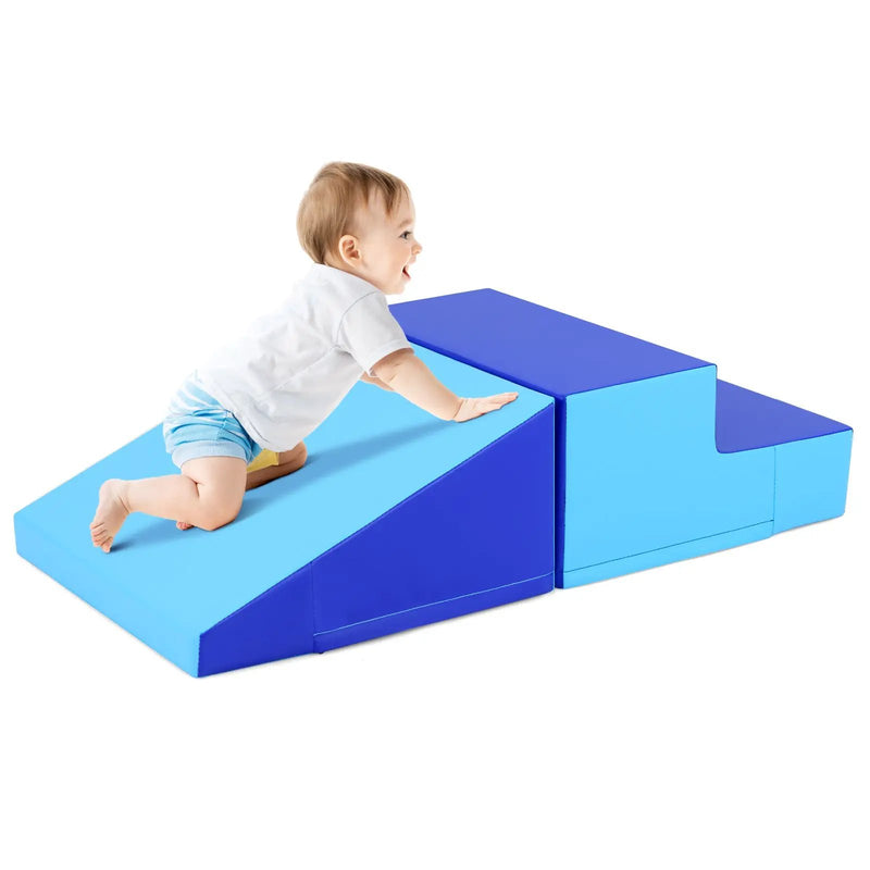2-Piece Step and Slide Climber for Infants and Toddlers Baby Soft Play Set by DirectDeals