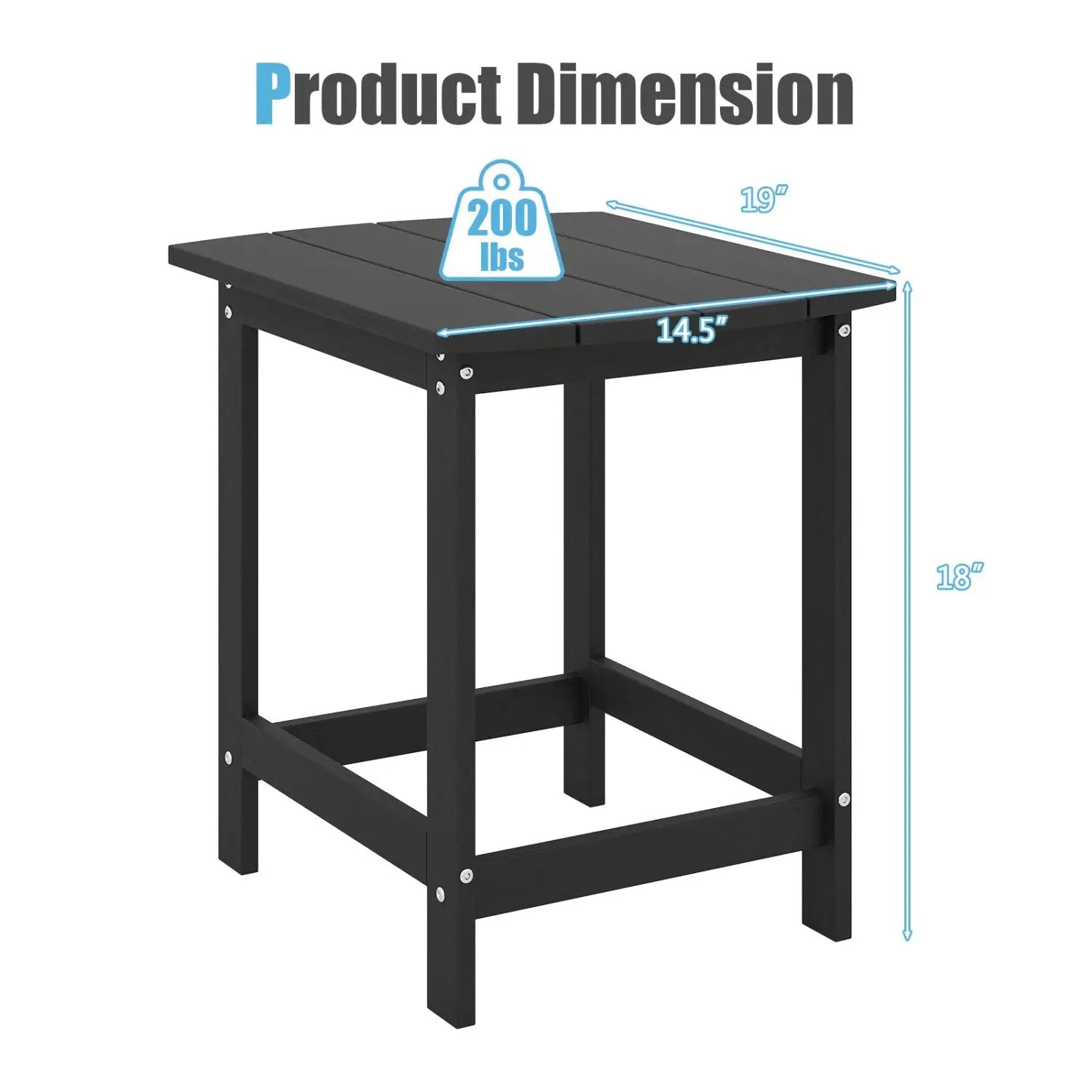 18-Inch Adirondack Side Table Set of 2 for Patio by DirectDeals