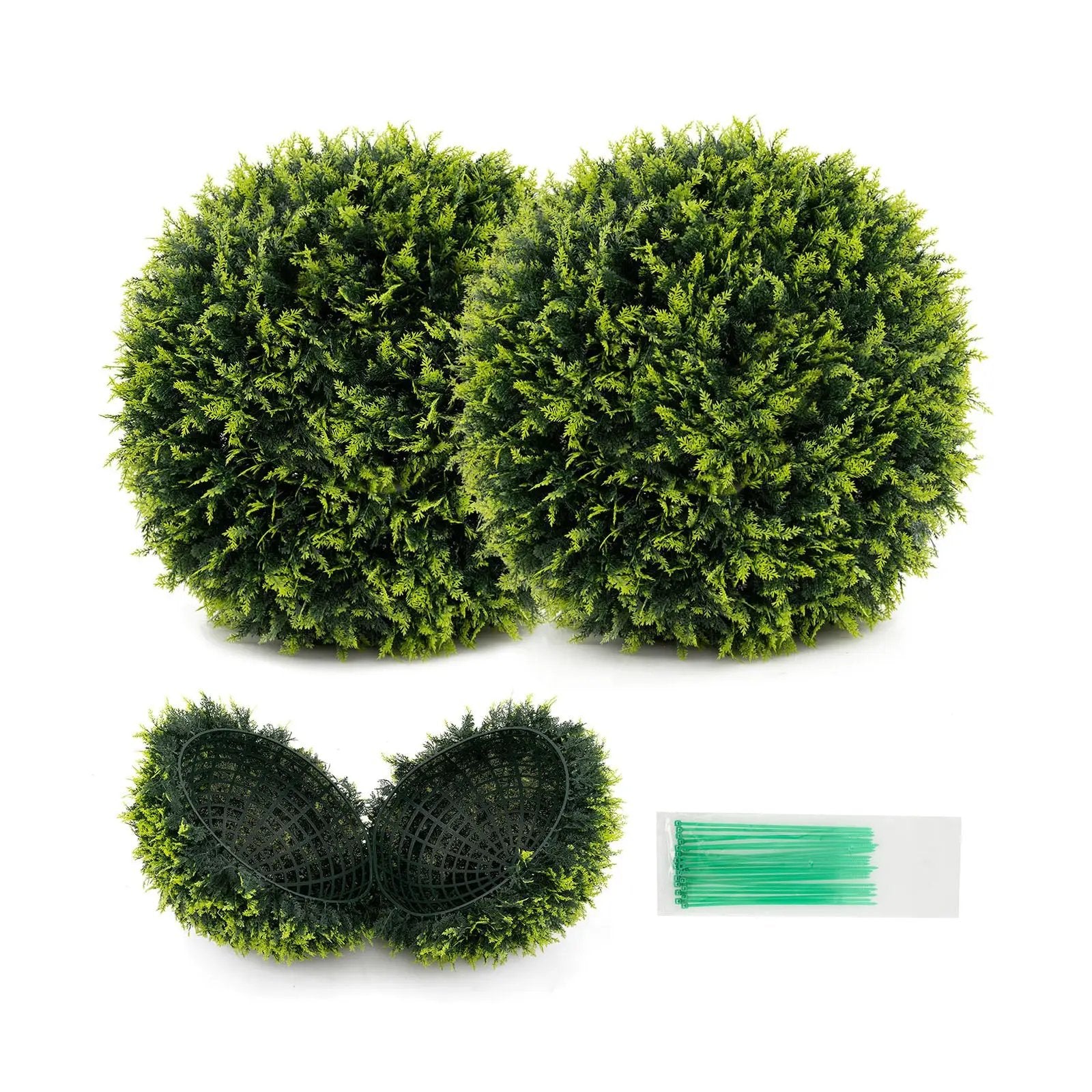 2 Pieces 18/22 Inches Indoor Outdoor Faux Decorative Balls for Patio Garden Front Door Balcony and Backyard by DirectDeals