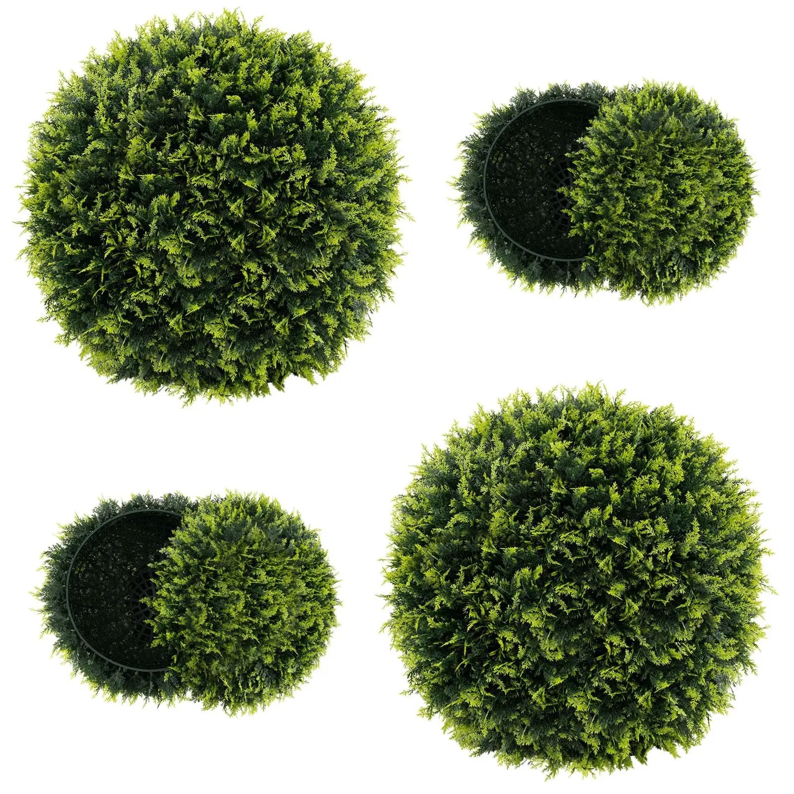 2 Pieces 18/22 Inches Indoor Outdoor Faux Decorative Balls for Patio Garden Front Door Balcony and Backyard by DirectDeals