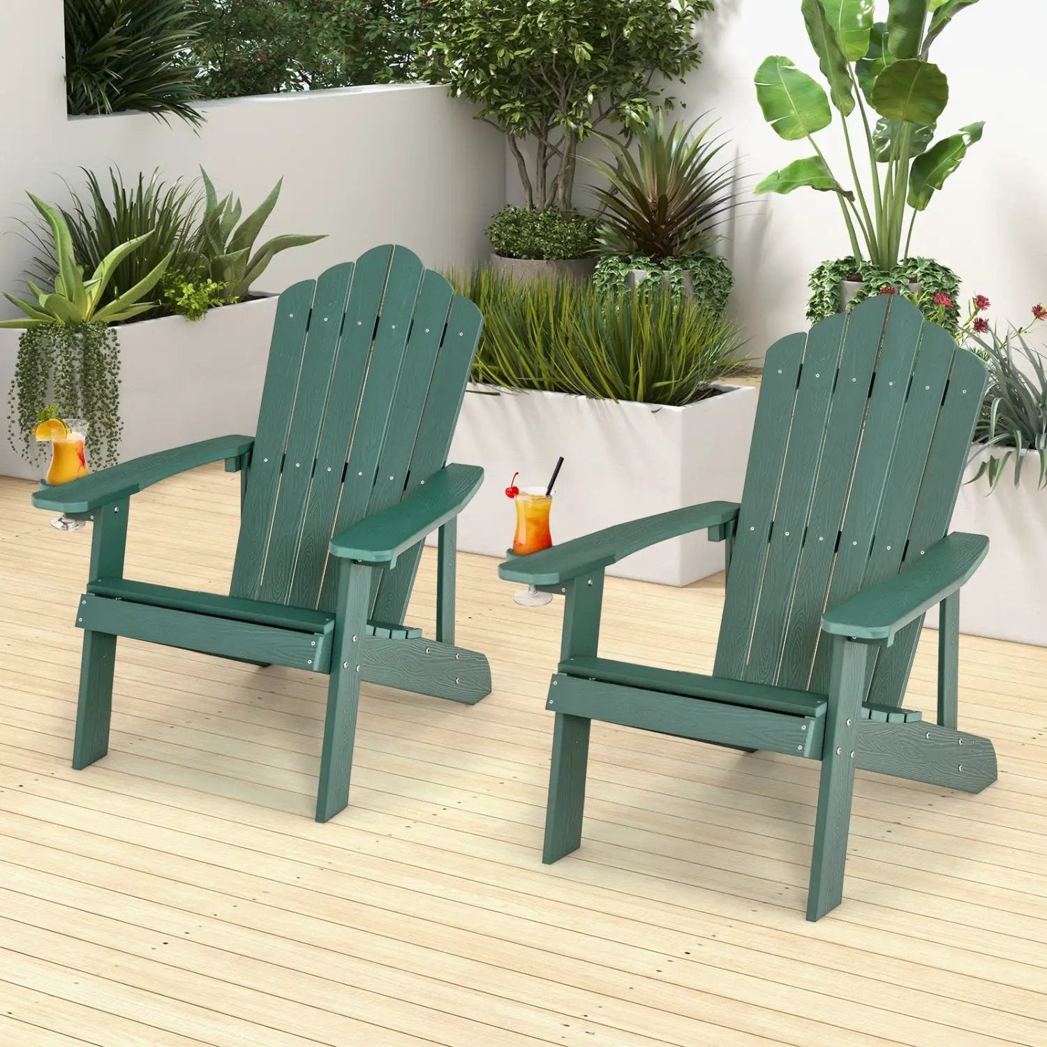 Adirondack Chair Set - Adult & Kids Pair for Patio by DirectDeals