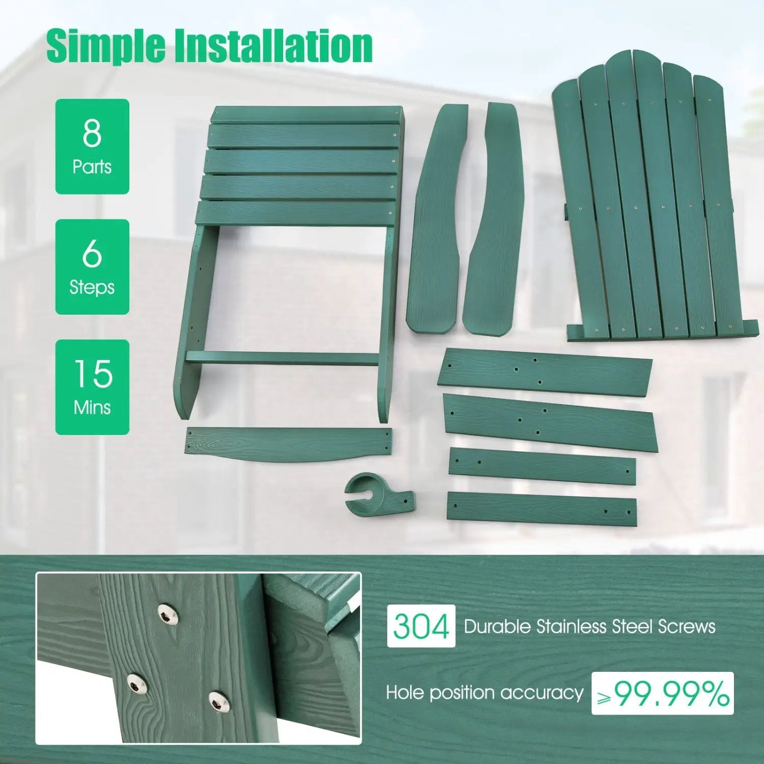 Adirondack Chair Set - Adult & Kids Pair for Patio by DirectDeals
