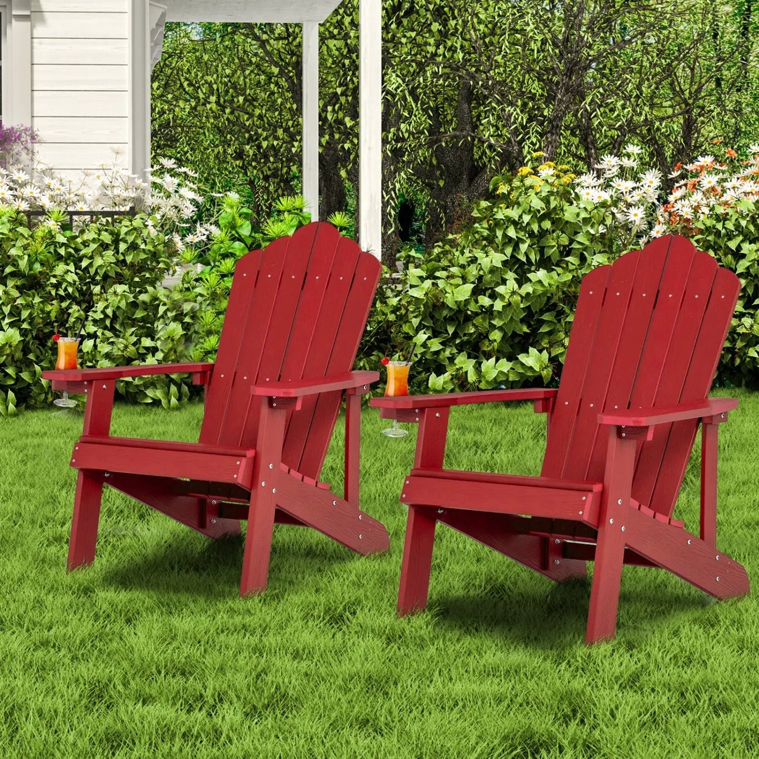 Adirondack Chair Set - Adult & Kids Pair for Patio by DirectDeals