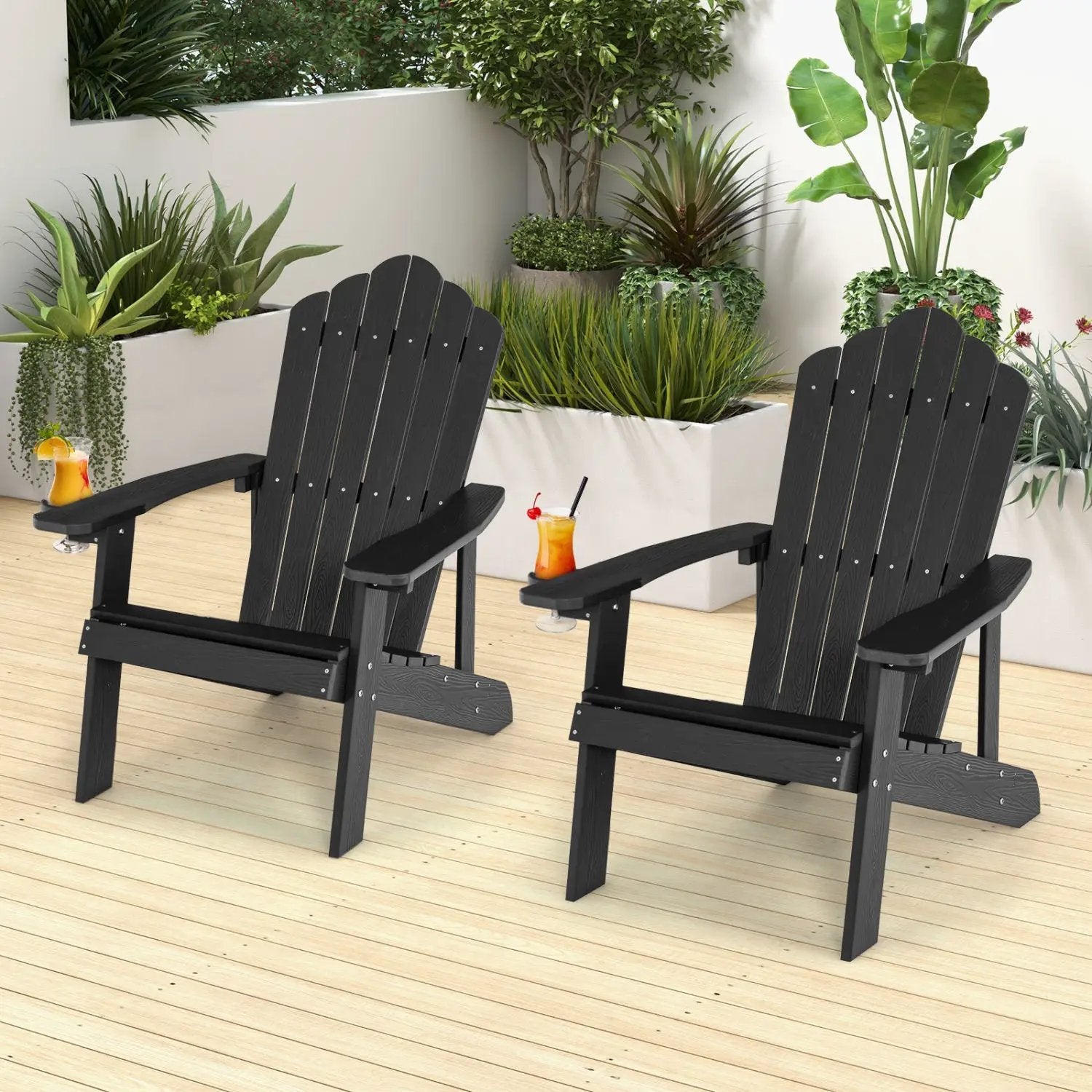 Adirondack Chair Set - Adult & Kids Pair for Patio by DirectDeals