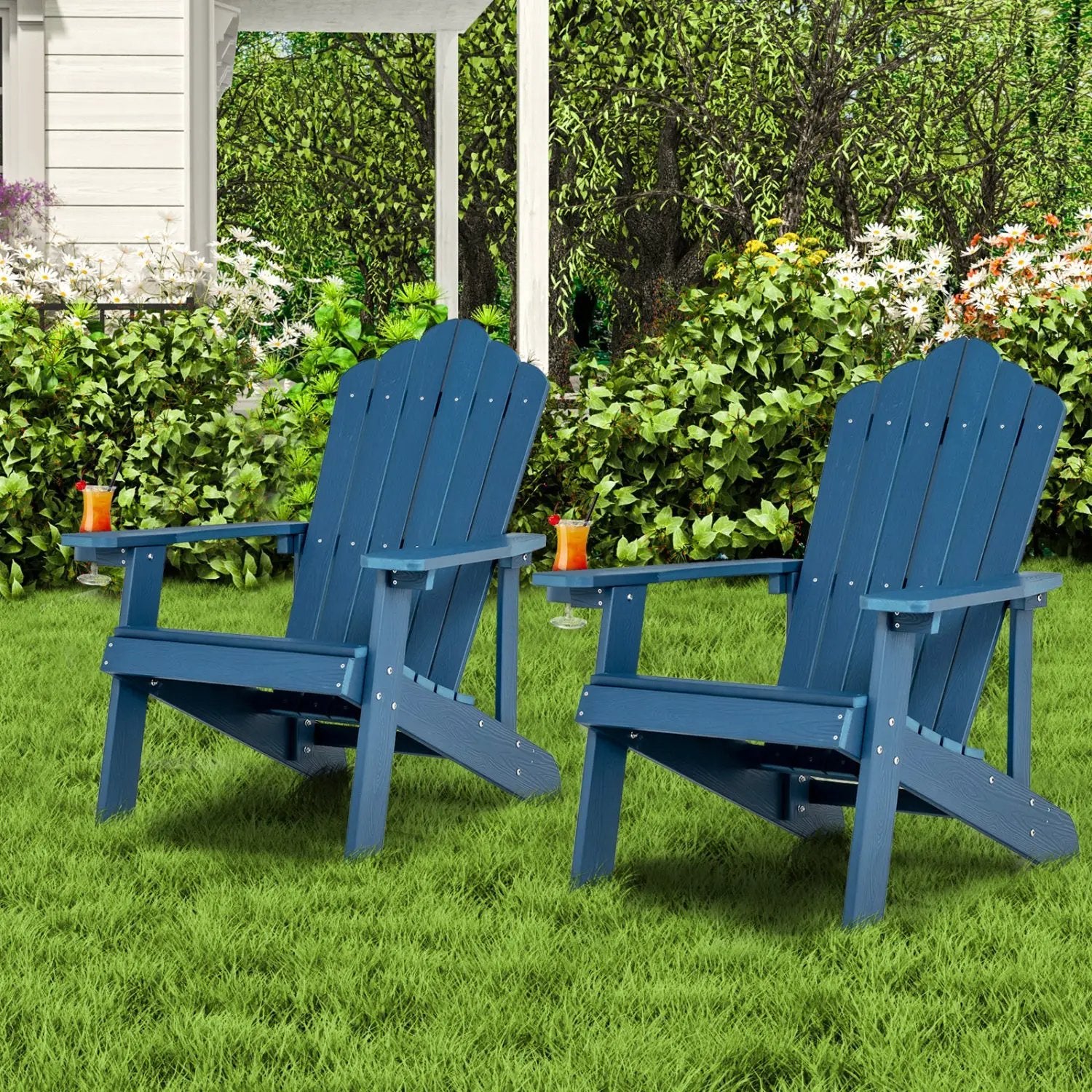 Adirondack Chair Set - Adult & Kids Pair for Patio by DirectDeals