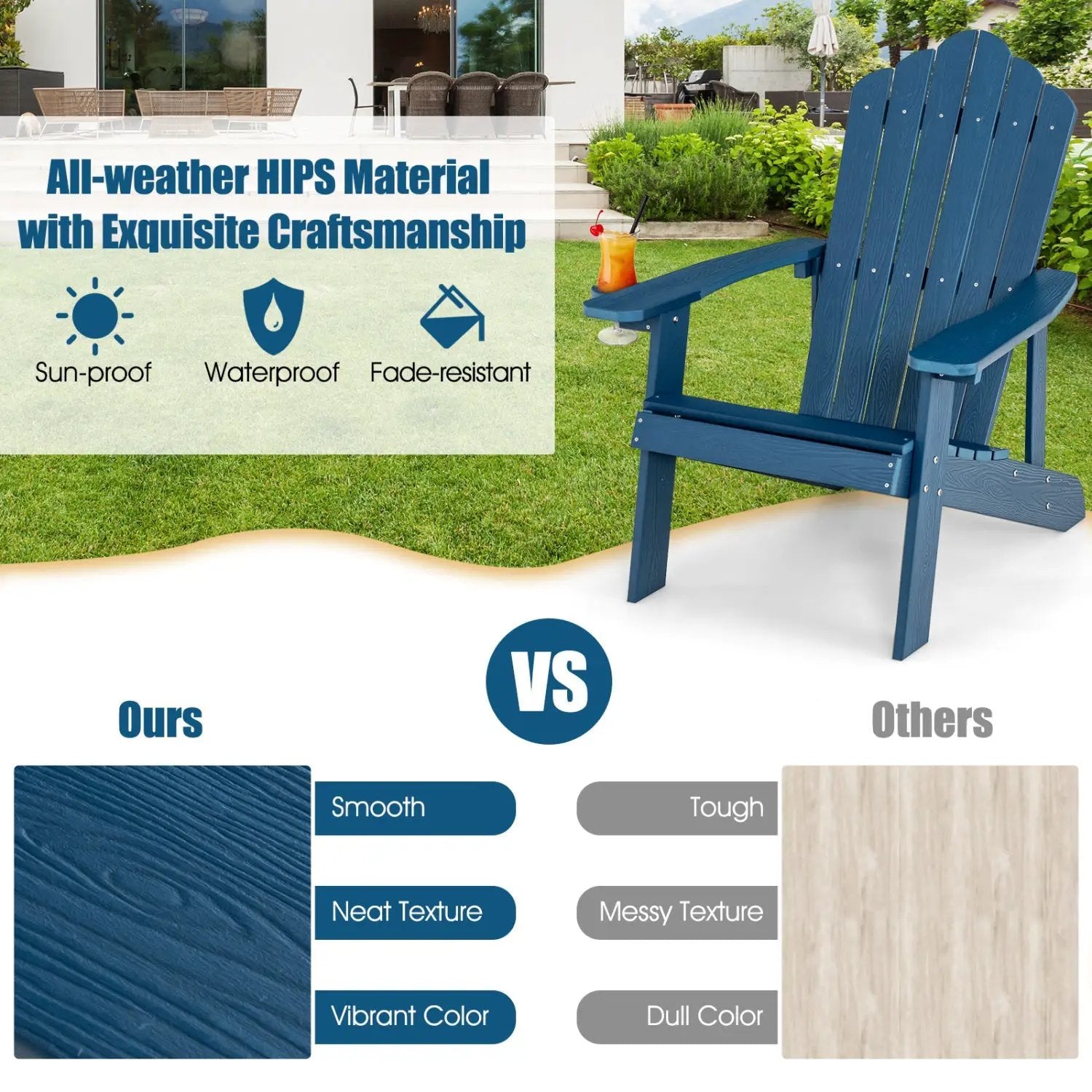 Adirondack Chair Set - Adult & Kids Pair for Patio by DirectDeals