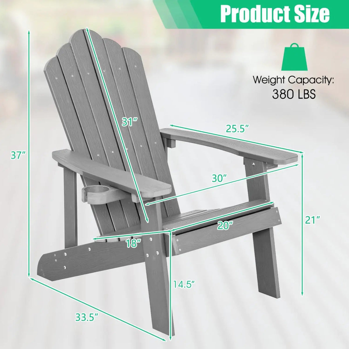 Adirondack Chair Set - Adult & Kids Pair for Patio, photo 36 of 56