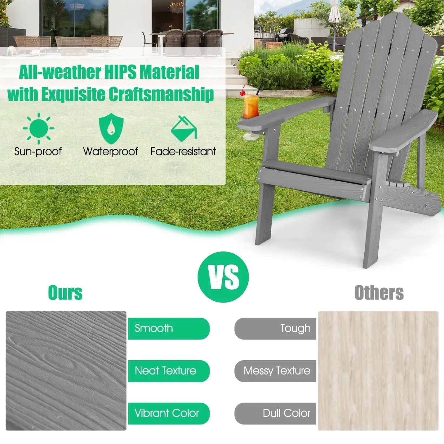 Adirondack Chair Set - Adult & Kids Pair for Patio by DirectDeals