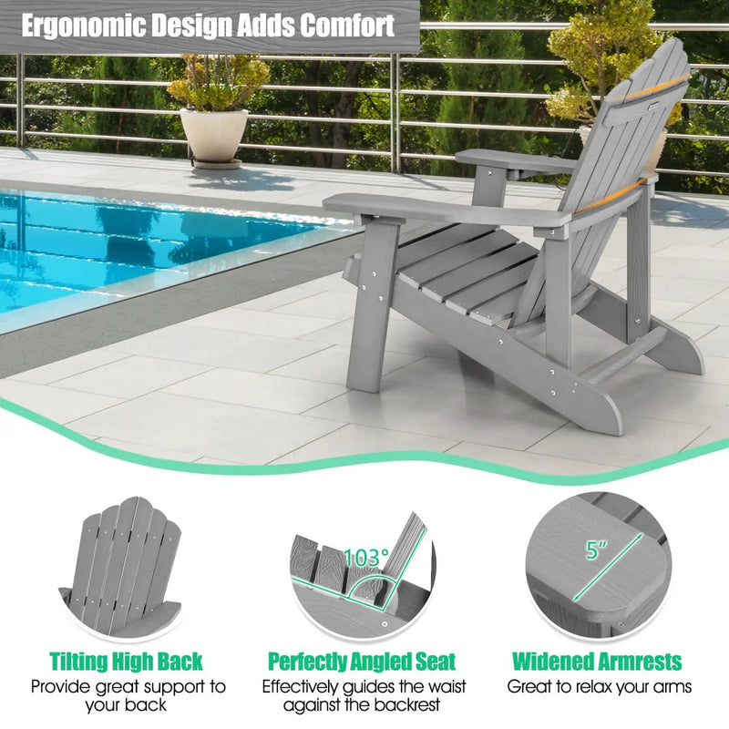 Adirondack Chair Set - Adult & Kids Pair for Patio by DirectDeals