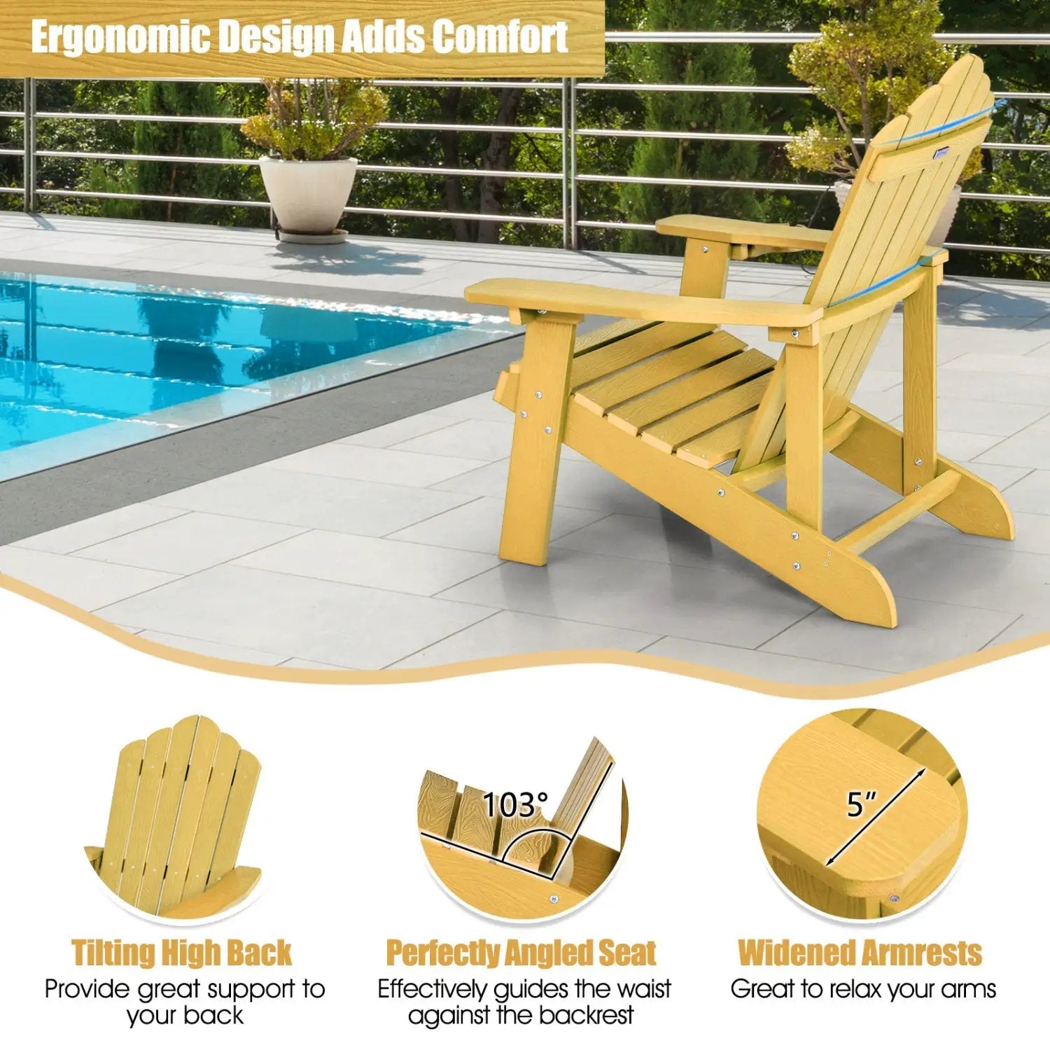 Adirondack Chair Set - Adult & Kids Pair for Patio by DirectDeals