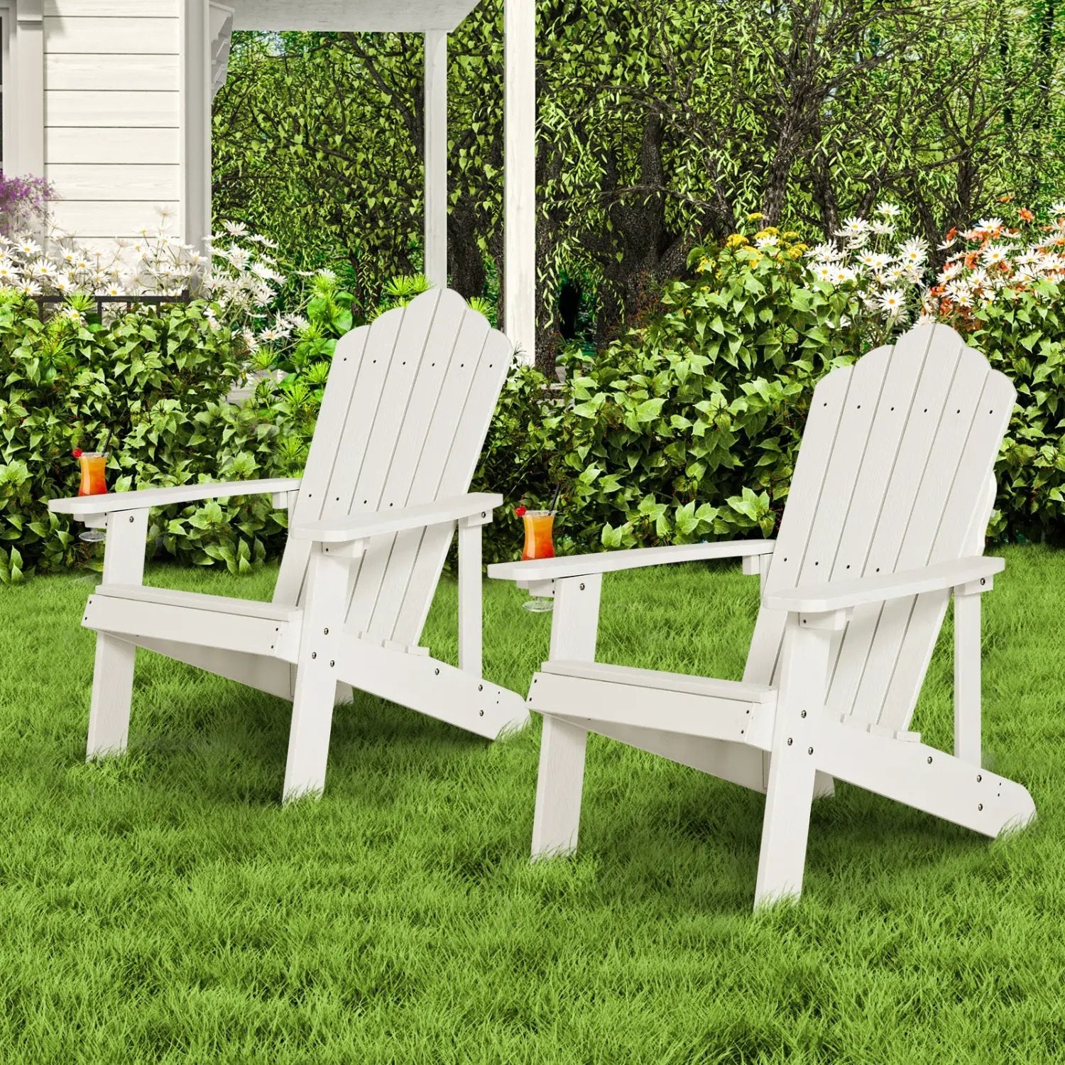 Adirondack Chair Set - Adult & Kids Pair for Patio by DirectDeals