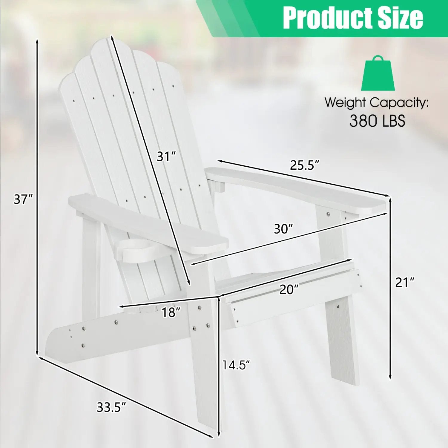 Adirondack Chair Set - Adult & Kids Pair for Patio by DirectDeals