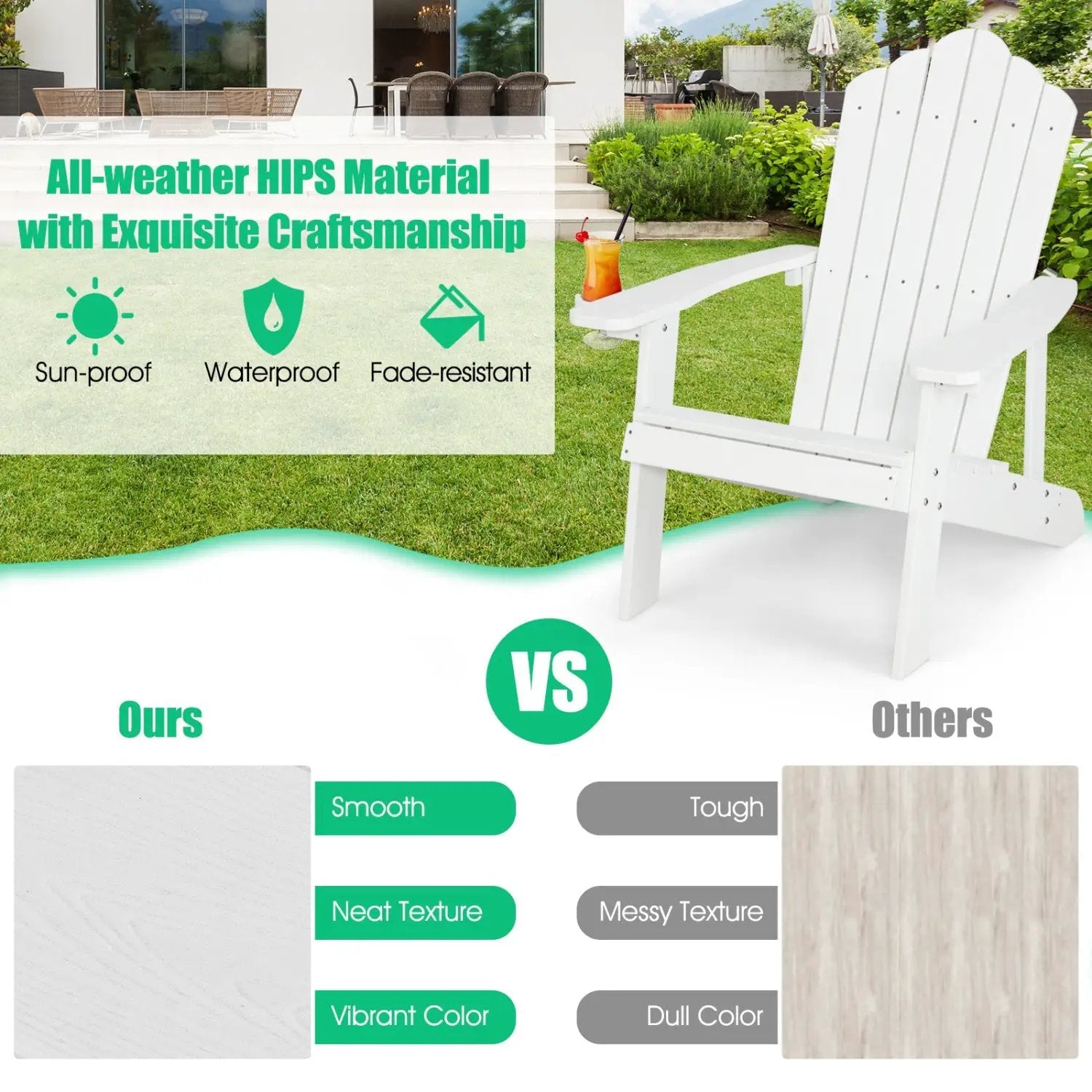 Adirondack Chair Set - Adult & Kids Pair for Patio by DirectDeals