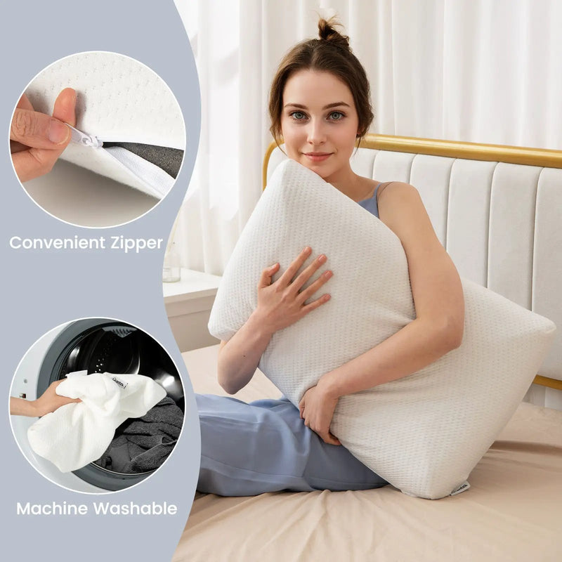 2 Pieces Bamboo Charcoal Memory Foam Pillow for Pain Relief Sleeping by DirectDeals