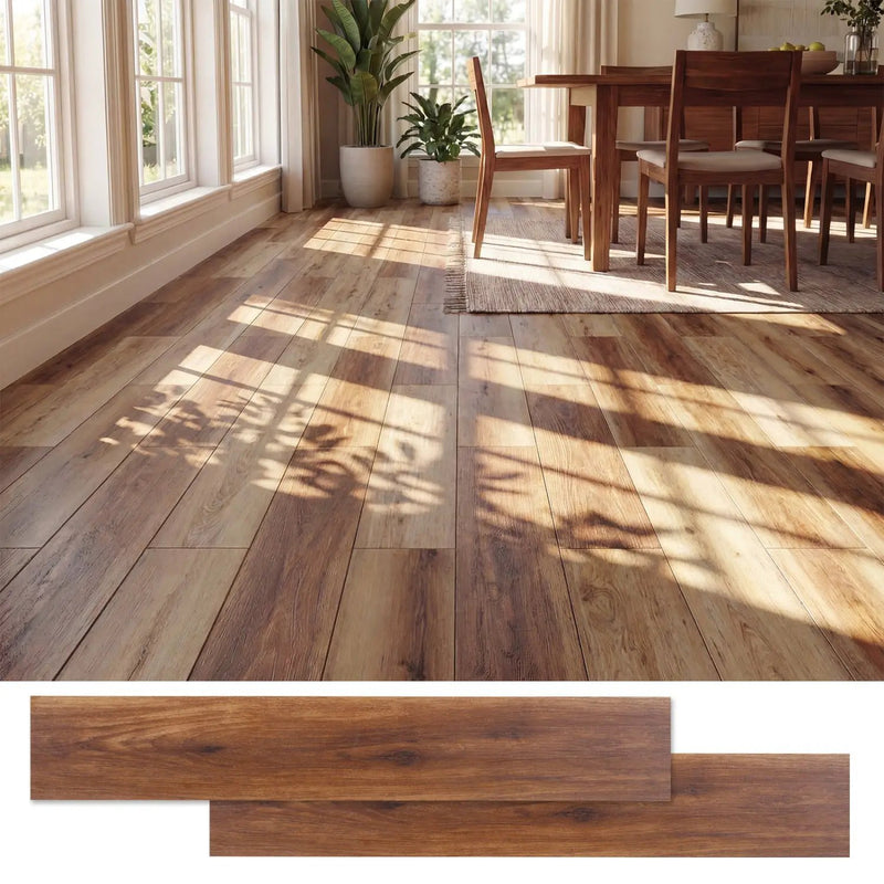 Set of 2 Floor Tile Vinyl Flooring Waterproof Vinyl Plank Flooring by DirectDeals