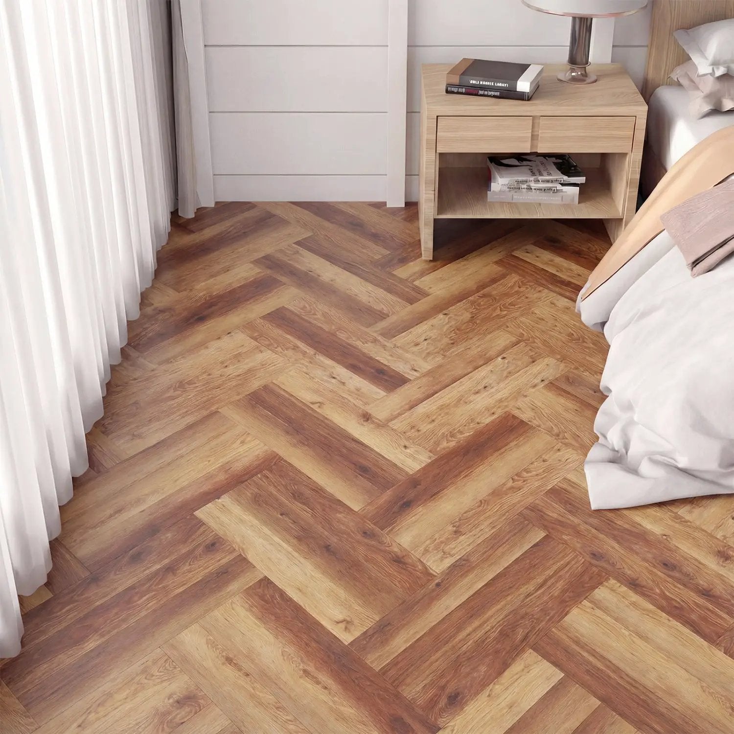 Set of 2 Floor Tile Vinyl Flooring Waterproof Vinyl Plank Flooring by DirectDeals