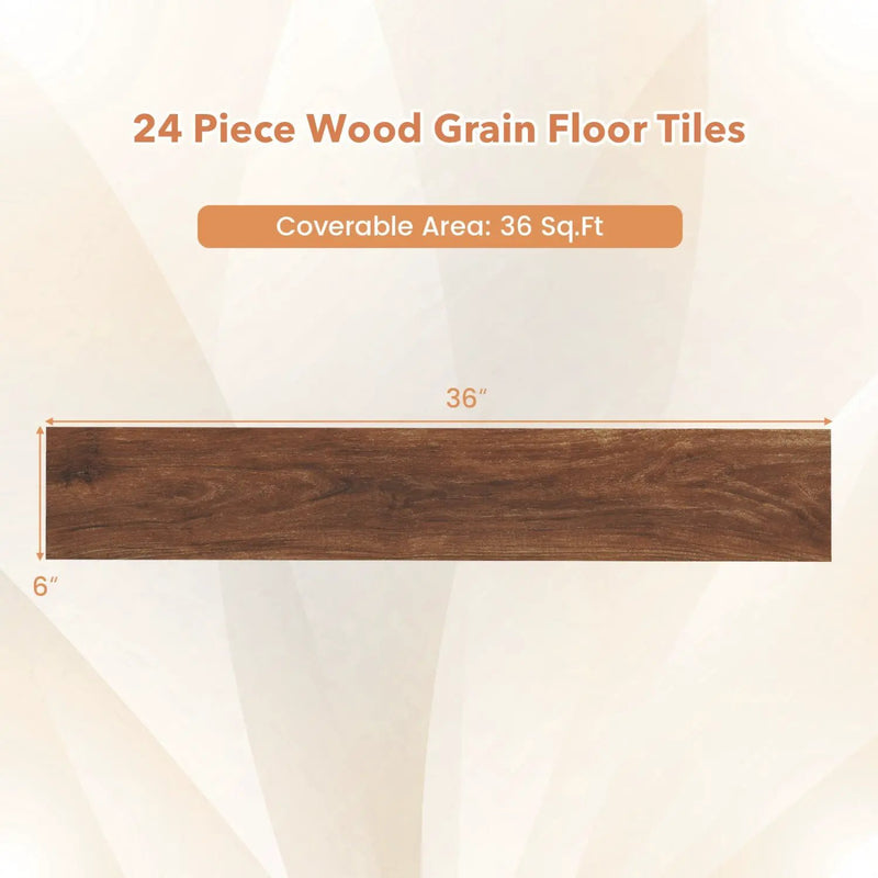 Set of 2 Floor Tile Vinyl Flooring Waterproof Vinyl Plank Flooring by DirectDeals