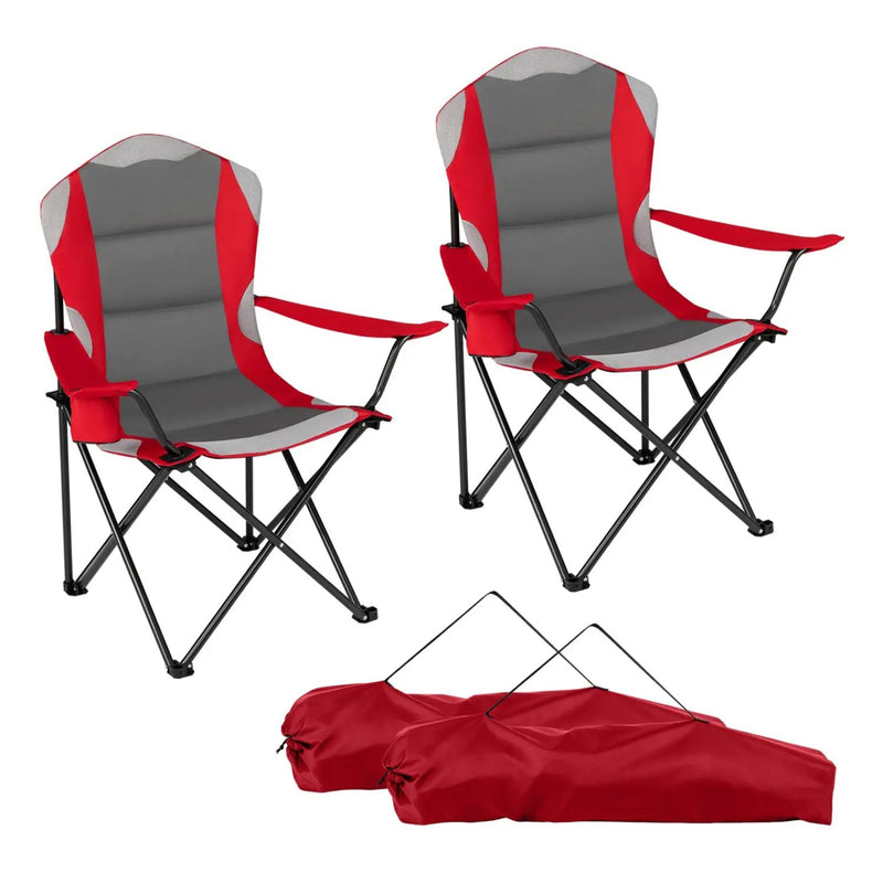 Folding Camping Chairs for Adults with Cup Holders (2-Pack) by DirectDeals